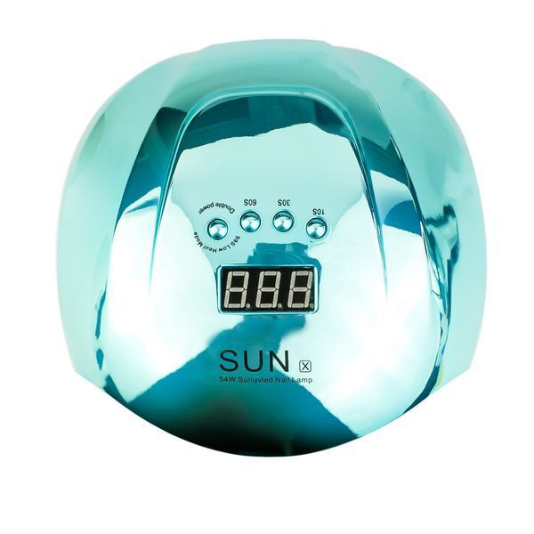 Лампа для манікюру настільна SUN X 54W потужна професійна манікюрна лампа, швидко сушить нігті Бірюза xh1100199 фото